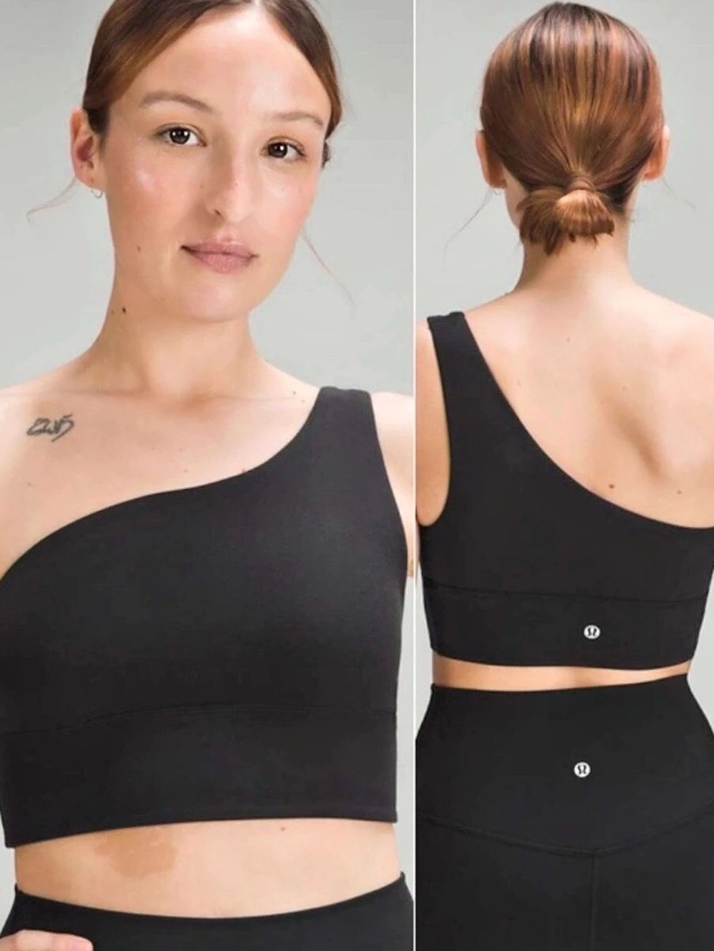 lululemon Align Asymmetrical Bra Black Crop Top